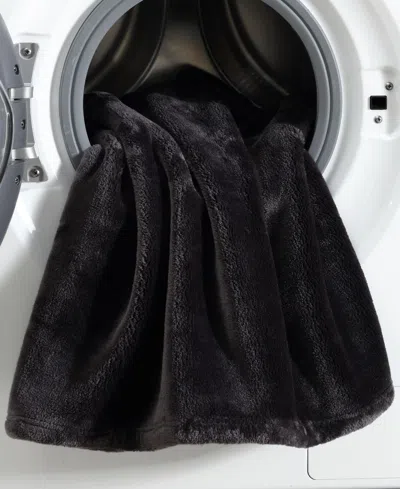 Eddie Bauer Closeout!  Solid Ultra Lux Plush Reversible Throw, 60" X 50" In Black