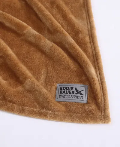 Eddie Bauer Carved Ultra Soft Plush Throw, 70" X 50" In Brown