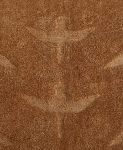 Eddie Bauer Carved Ultra Soft Plush Throw, 70" X 50" In Brown