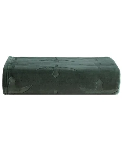 Eddie Bauer Carved Ultra Soft Plush Throw, 70" X 50" In Green