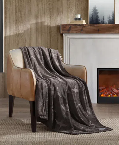 Eddie Bauer Carved Ultra Soft Plush Throw, 70" X 50" In Brown