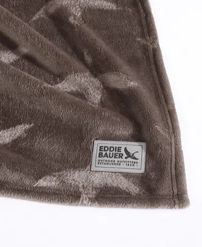 Eddie Bauer Carved Ultra Soft Plush Throw, 70" X 50" In Brown