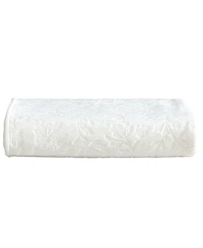 Eddie Bauer Carved Ultra Soft Plush Throw, 70" X 50" In White
