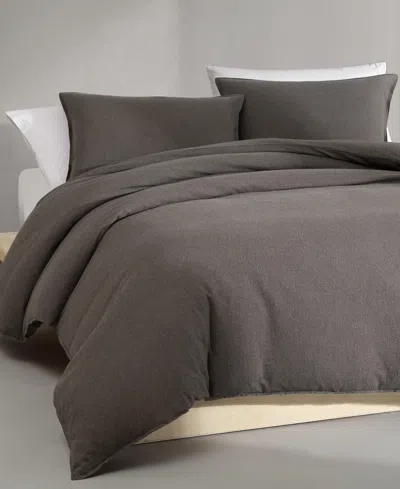 Calvin Klein Melange Flannel 3-pc. Comforter Set, Queen In Brown