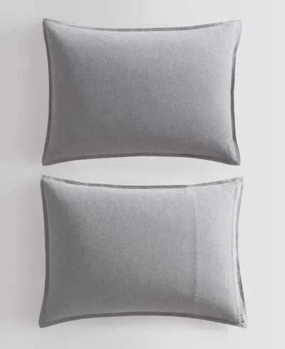 Calvin Klein Closeout!  Melange Flannel 3-pc. Duvet Cover Set, King In Gray