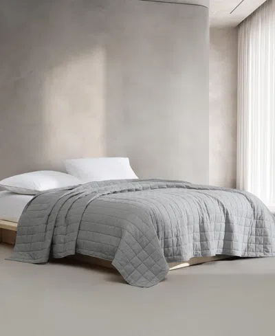 Calvin Klein Melange Flannel Quilt, King In Gray