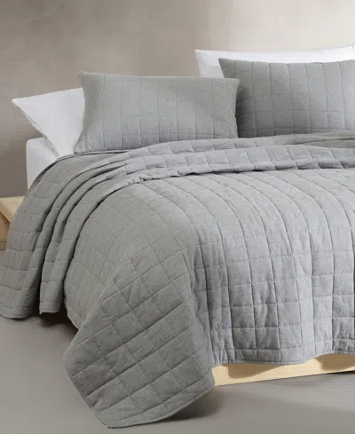 Calvin Klein Melange Flannel Quilt, King In Gray