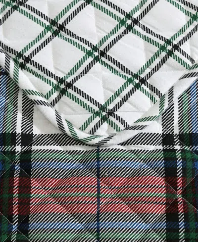 Eddie Bauer Closeout!  Holiday Plaid Flannel Cotton Reversible 3-pc. Quilt Set, King In Red