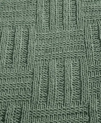 Tommy Bahama Home Chain Basket Knit Throw, 60" X 50" In Green