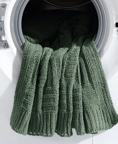 Tommy Bahama Home Chain Basket Knit Throw, 60" X 50" In Green