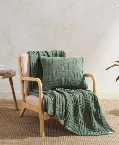 Tommy Bahama Home Chain Basket Knit Throw, 60" X 50" In Green
