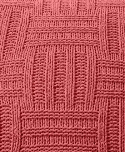 Tommy Bahama Home Chain Basket Knit Decorative Pillow, 20" X 20" In Pink