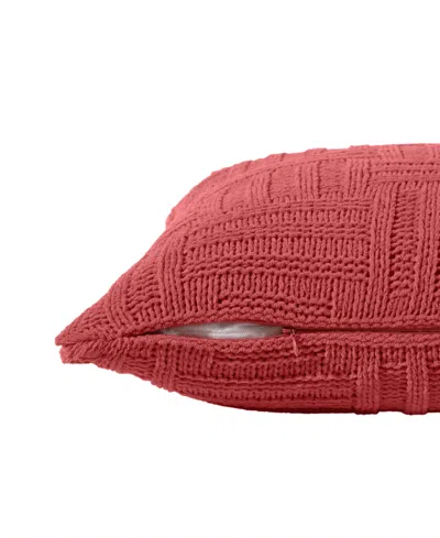 Tommy Bahama Home Chain Basket Knit Decorative Pillow, 20" X 20" In Pink