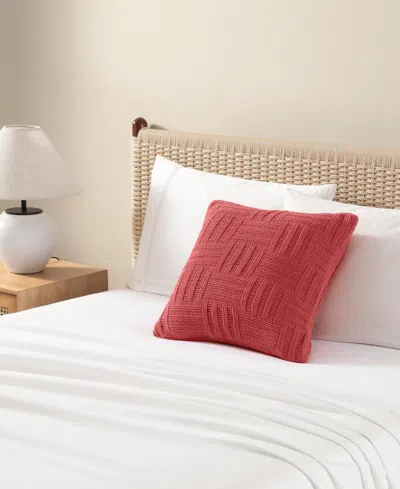 Tommy Bahama Home Chain Basket Knit Decorative Pillow, 20" X 20" In Pink