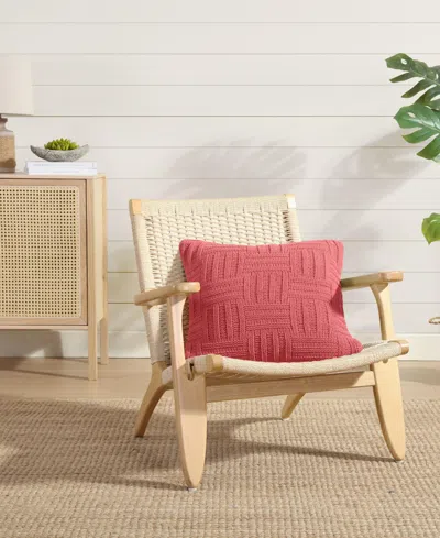Tommy Bahama Home Chain Basket Knit Decorative Pillow, 20" X 20" In Pink