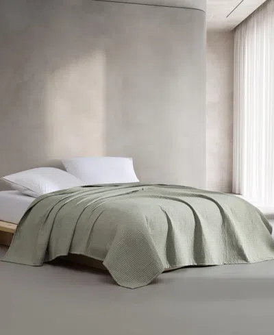 Calvin Klein Closeout!  Mini Channel Stitch Solid 3-pc. Quilt Set, Queen In Green