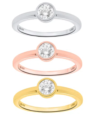 Forever Grown Diamonds 3-pc. Lab-grown Diamond Ring (1.ct. T.w.) Set In Sterling Silver, 14k Yellow Gold Plating & 14k Rose
