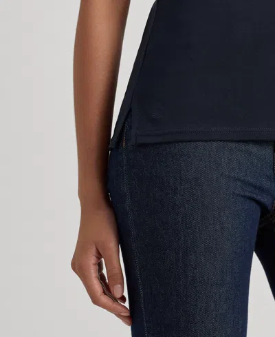 Ralph Lauren Petite Stretch Boatneck Top In Blue
