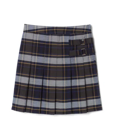 French Toast Toddler Girls Adjustable Waist Plaid Two-tab Scooter Plaid Skirt In Blue
