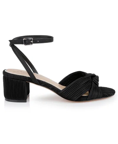 Jewel Badgley Mischka Women's Hudson Knot Block Heel Evening Sandals In Black
