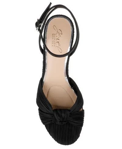 Jewel Badgley Mischka Women's Hudson Knot Block Heel Evening Sandals In Black