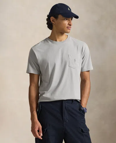 Polo Ralph Lauren Men's Classic Fit Crew Neck Pocket T-shirt In Gray