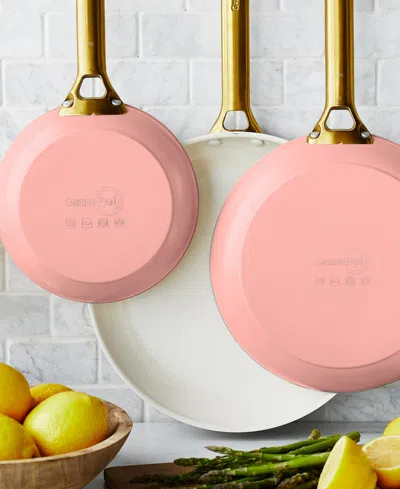 Greenpan Reserve Hard Anodized Aluminum, Stainless Steel 3 Piece Nonstick Frying Pan Set In Pink