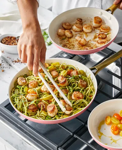 Greenpan Reserve Hard Anodized Aluminum, Stainless Steel 3 Piece Nonstick Frying Pan Set In Pink