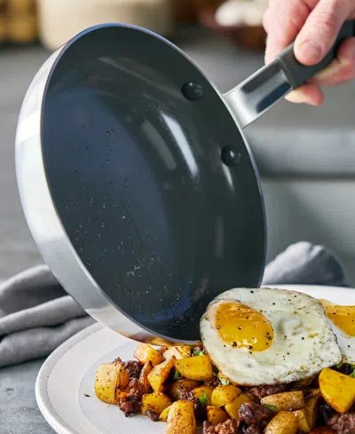 Greenpan X Bobby Flay Nonstick Stainless Steel 8" And 10" Frypan Set In Silver
