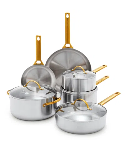 Greenpan Reserve Stainless Steel 10-piece Cookware Set In Silver