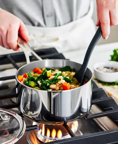 Greenpan Valencia Pro Stainless Steel Uncoated 1.6-quart Saucepan With Lid In Gray