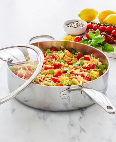 Greenpan Valencia Pro Stainless Steel Uncoated 5-quart Saute Pan With Lid In Gray