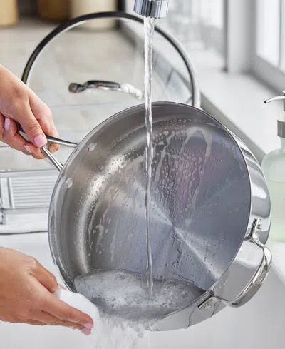 Greenpan Valencia Pro Stainless Steel Uncoated 5-quart Saute Pan With Lid In Gray