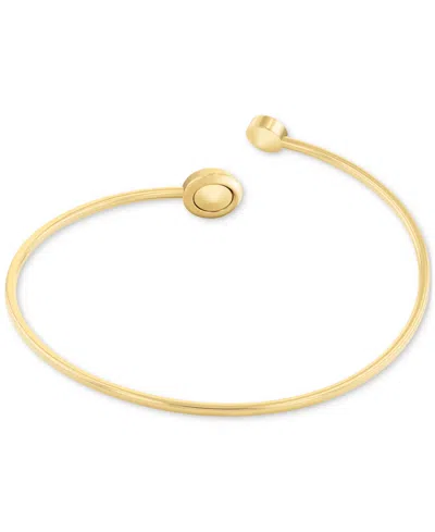 Calvin Klein Stainless Steel Cubic Zirconia Twisted Bezel Cuff Bracelet In Gold