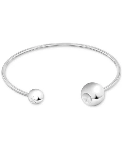 Calvin Klein Stainless Steel Sculptural Bubbles Cuff Bracelet In White