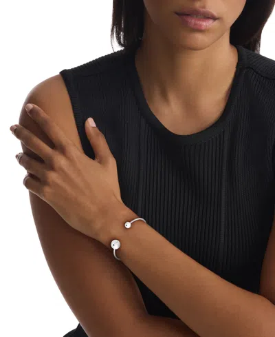 Calvin Klein Stainless Steel Sculptural Bubbles Cuff Bracelet In White