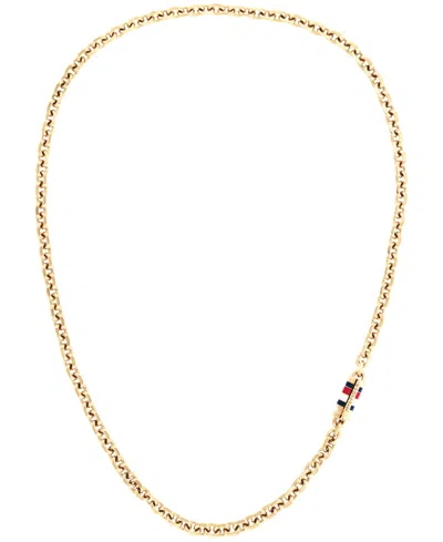 Tommy Hilfiger Bruce Necklace Gold In Burgundy