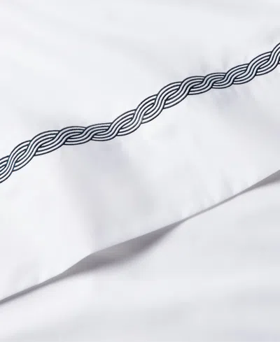 Ralph Lauren Spencer Cable Embroidery Pillowcase Set, Standard In Blue
