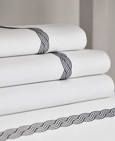 Ralph Lauren Spencer Cable Embroidery Pillowcase Set, Standard In Blue