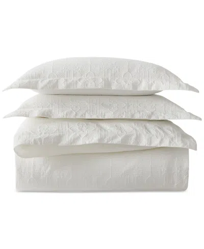 Ralph Lauren Sascha Textured Medallion Duvet Cover Set, King In White