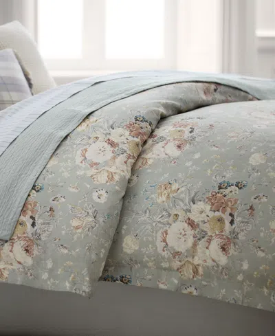 Ralph Lauren Gwynne Floral 3-pc. Duvet Cover Set, Full/queen In Green