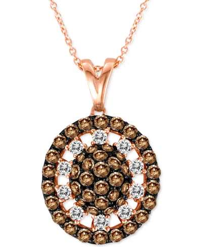 Le Vian Chocolate Diamonds (1-3/8 Ct. T.w.) & Vanilla Diamonds (1/3 Ct. T.w.) Oval 18" Pendant Necklace In 1 In Gold