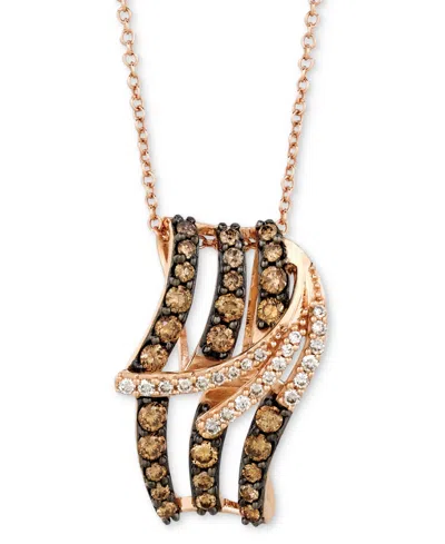 Le Vian Chocolate Diamond (5/8 Ct. T.w.) & Vanilla Diamond (1/8 Ct. T.w.) Abstract Swirl 18" Pendant Necklac