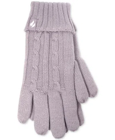 Heat Holders Women's Amelia Solid Cable-knit Gloves In Purple