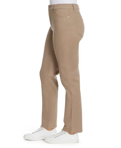 Gloria Vanderbilt Women's Amanda Colored Twill Straight-leg Jeans,in Regular, Short & Long In Brown