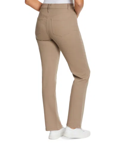 Gloria Vanderbilt Women's Amanda Colored Twill Straight-leg Jeans,in Regular, Short & Long In Brown