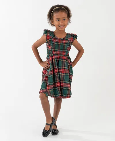 Rare Editions Girls 2t-6x Sleeveless Smocked Dress In Green