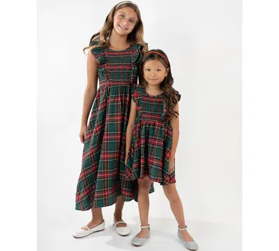 Rare Editions Girls 2t-6x Sleeveless Smocked Dress In Green