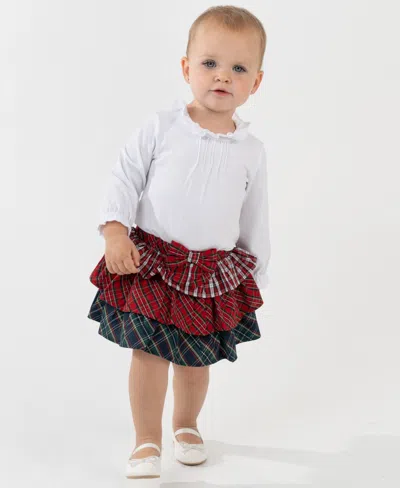 Rare Editions Baby Girls 2-piece Mixed Plaid Skirt And Bodysuit Set In Multi