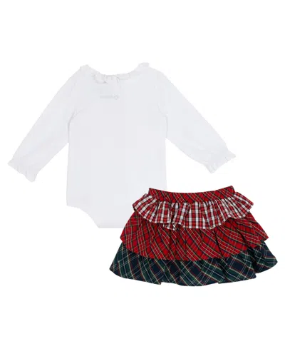 Rare Editions Baby Girls 2-piece Mixed Plaid Skirt And Bodysuit Set In Multi